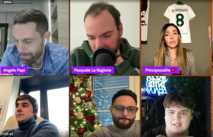 Un momento della diretta su Twitch