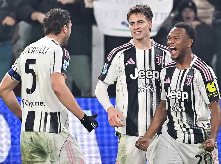 La Juve esulta dopo una rete