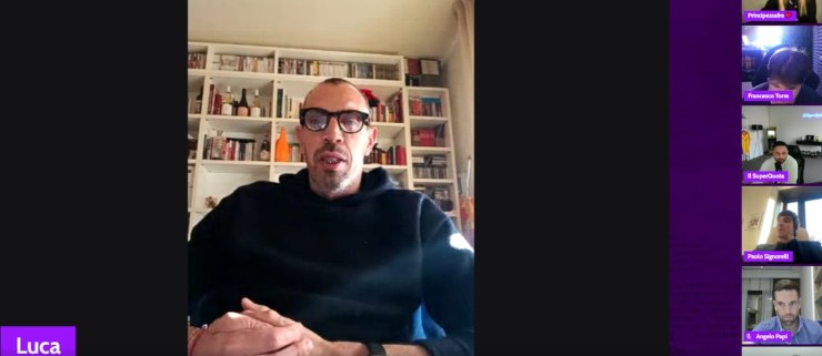 Mazzoni durante la diretta