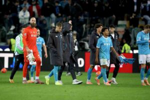 Il Napoli deluso in campo