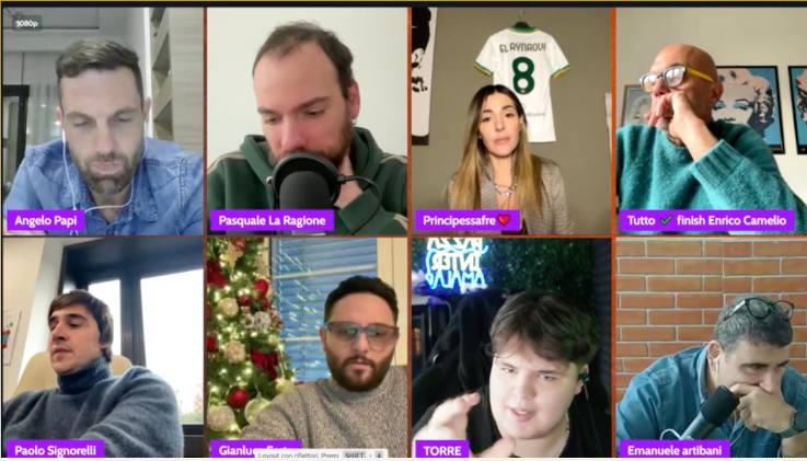 La platea di Calciosub durante la Live, il dibattito è acceso