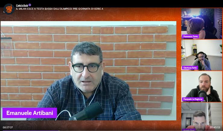 Un momento della diretta di Caldiosub