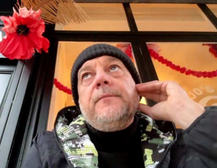 Enrico Camelio mentre parla di Pellegrini in diretta a Calciosub.it