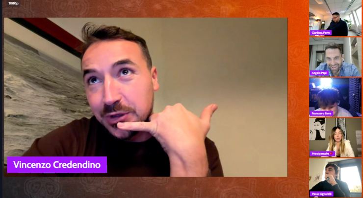 Un momento della chat di Calciosub con l'ingresso di Credendino