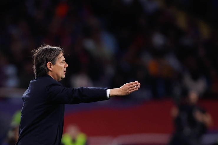 Simone Inzaghi quando era all'Inter durante una sfida di Champions League