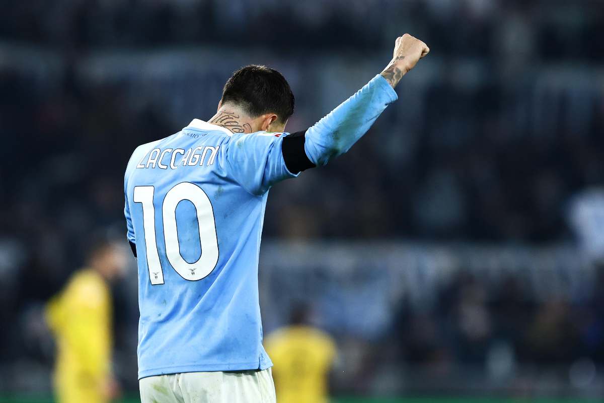 Mattia Zaccagni che esulta dopo aver segnato al Milan