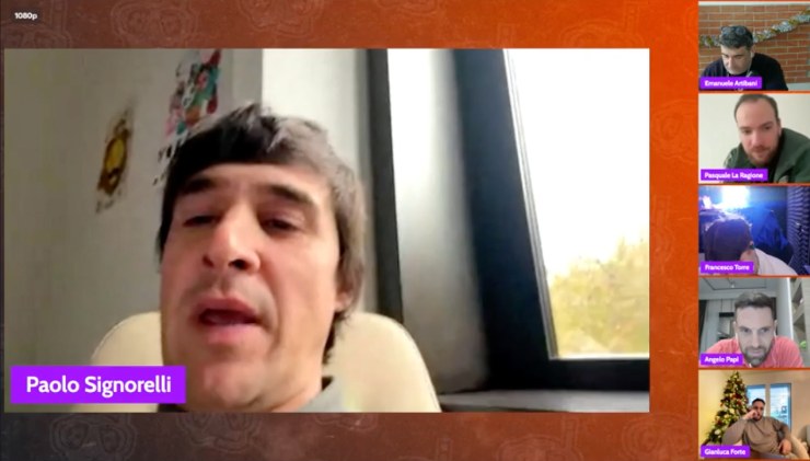 Paolo Signorelli mentre discute in diretta a Calciosub