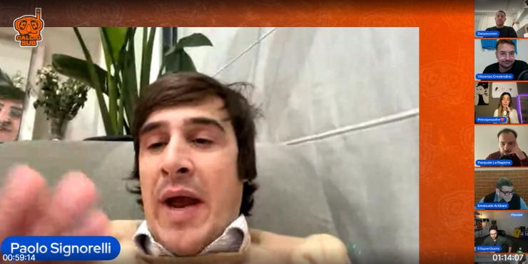 Paolo Signorelli durante la diretta