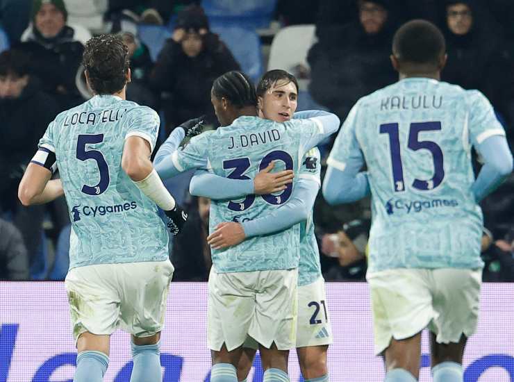 La Juventus esulta dopo una rete