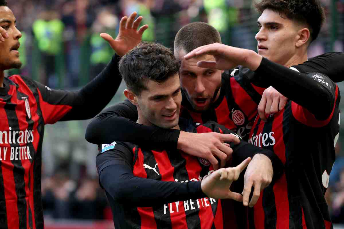 Il Milan esulta dopo una rete