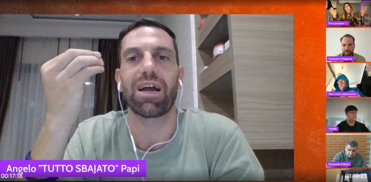 Angelo Papi durante la diretta