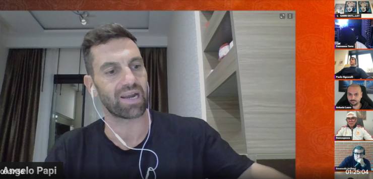Angelo Papi durante la diretta