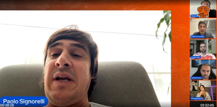 Paolo Signorelli durante la diretta