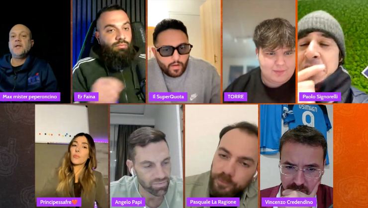 Il momento della lite in diretta a Calciosub per Allegri