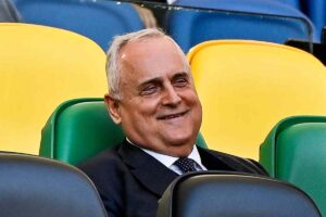 Il presidente Claudio Lotito durante una gara della Lazio all'Olimpico