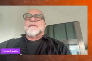 L'ex tecnico di serie A Serse Cosmi mentre parla in diretta a Calciosub