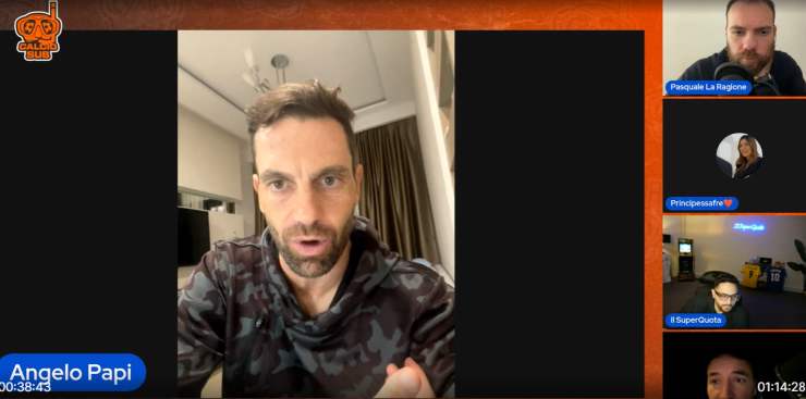 Angelo Papi durante la diretta