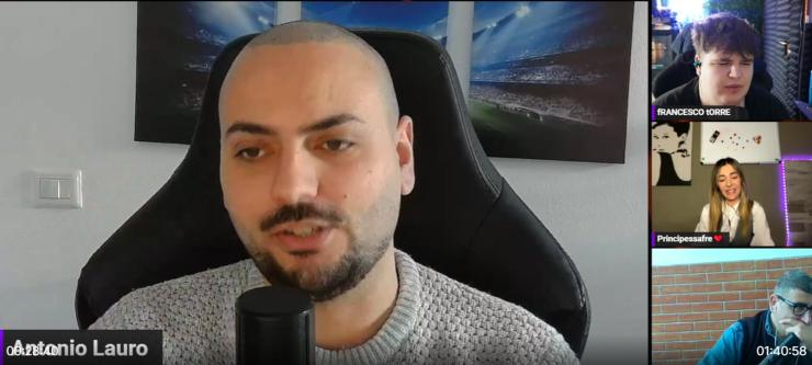 Antonio Lauro durante la diretta