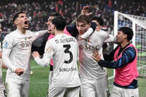 Il Napoli esulta dopo una rete