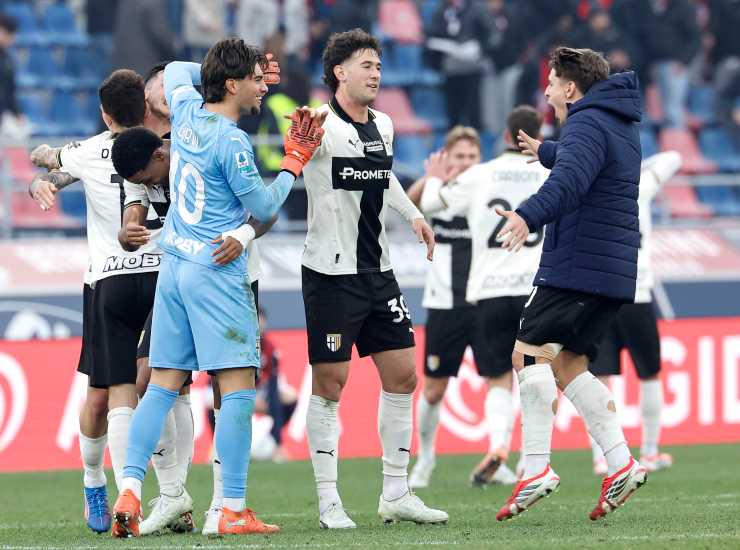 Il Parma esulta dopo una rete