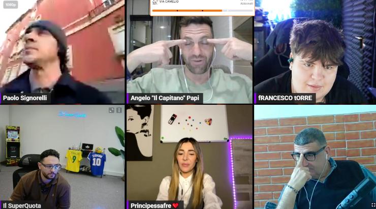 Un momento della diretta di Calciosub mentre si discute in diretta