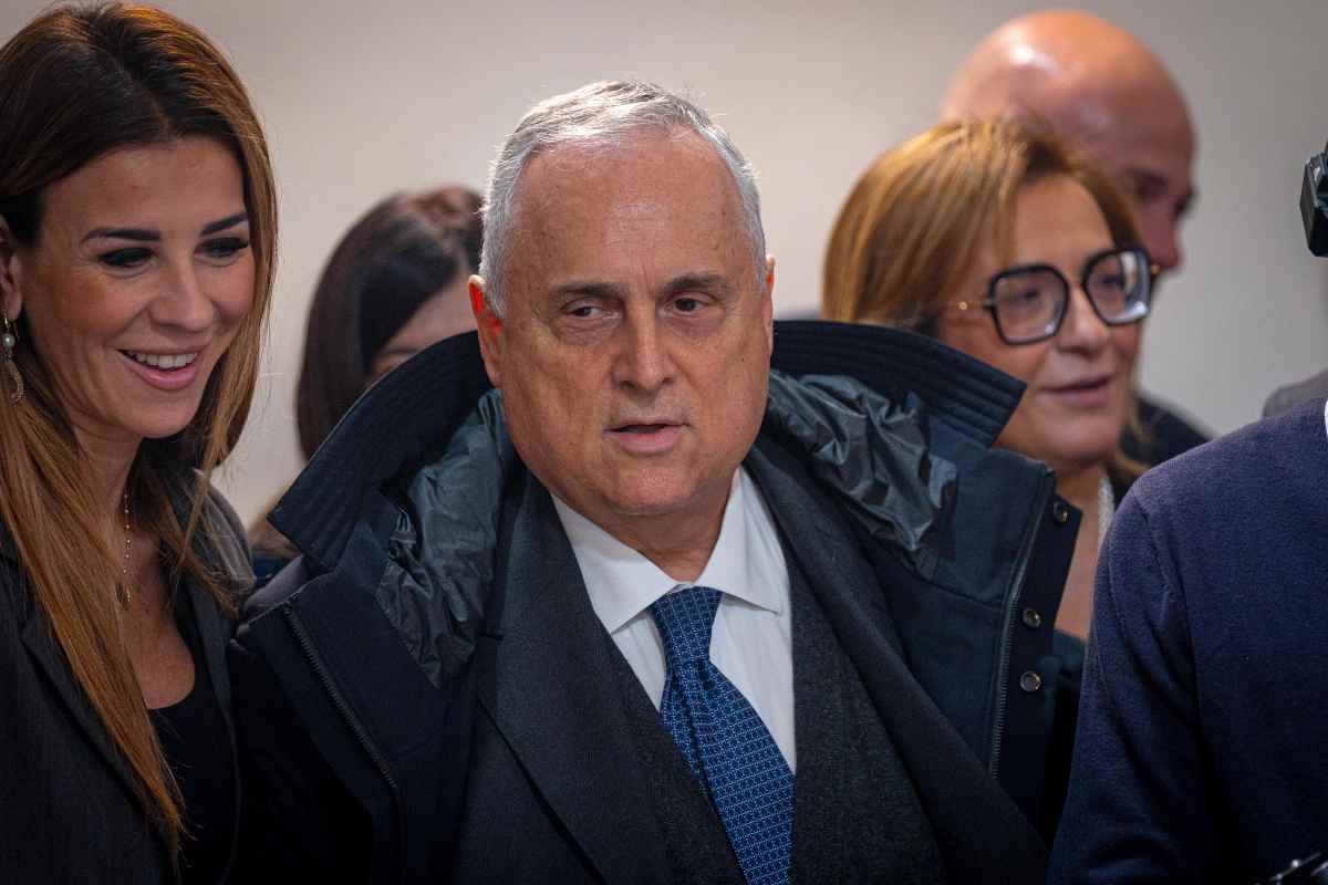 Il presidente della Lazio e senatore di Forza Italia Claudio Lotito durante un convegno