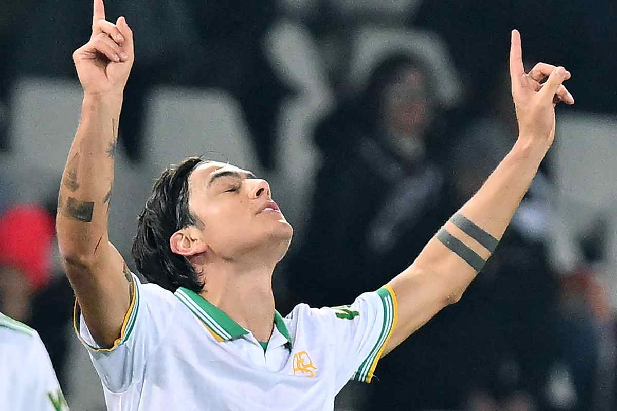 Paulo Dybala dopo che ha segnato un gol al Torino