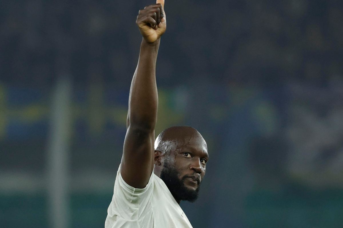 Lukaku dopo aver segnato un gol