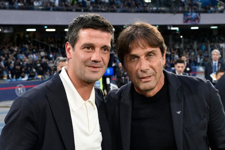 Conte e Chivu prima della gara tra Inter e Napoli