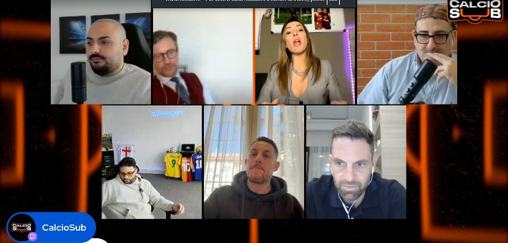 Un momento della diretta di Caldiosub durante la frecciata a Lukaku di Antonio Lauro