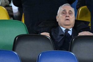 Il presidente della Lazio Claudio Lotito allo stadio Olimpico
