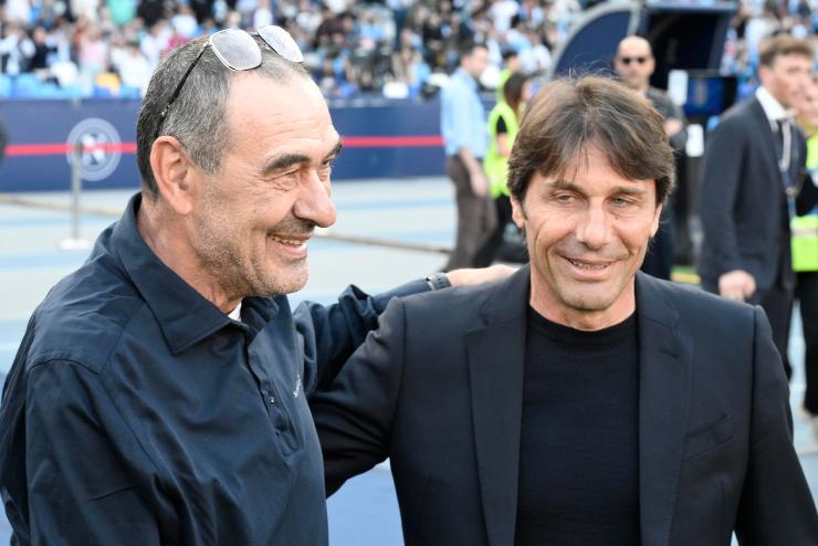 Conte e Sarri poco prima di un Napoli-Lazio