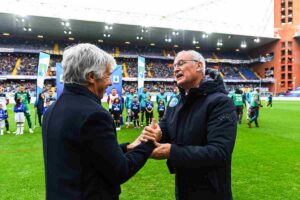 Ranieri e Gasperini durante una partita di campionato