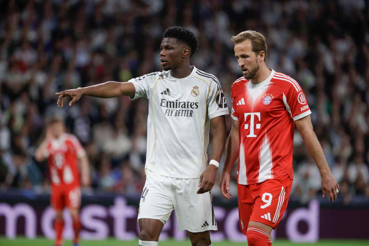 Un momento della gara tra Real Madrid e Bayern Monaco di Champions League