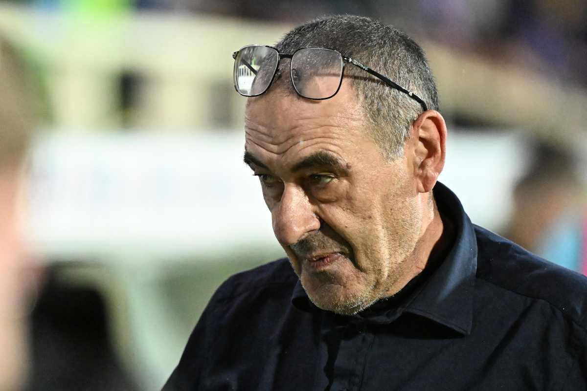 Maurizio Sarri poco prima dell'inizio della gara con la Fiorentina