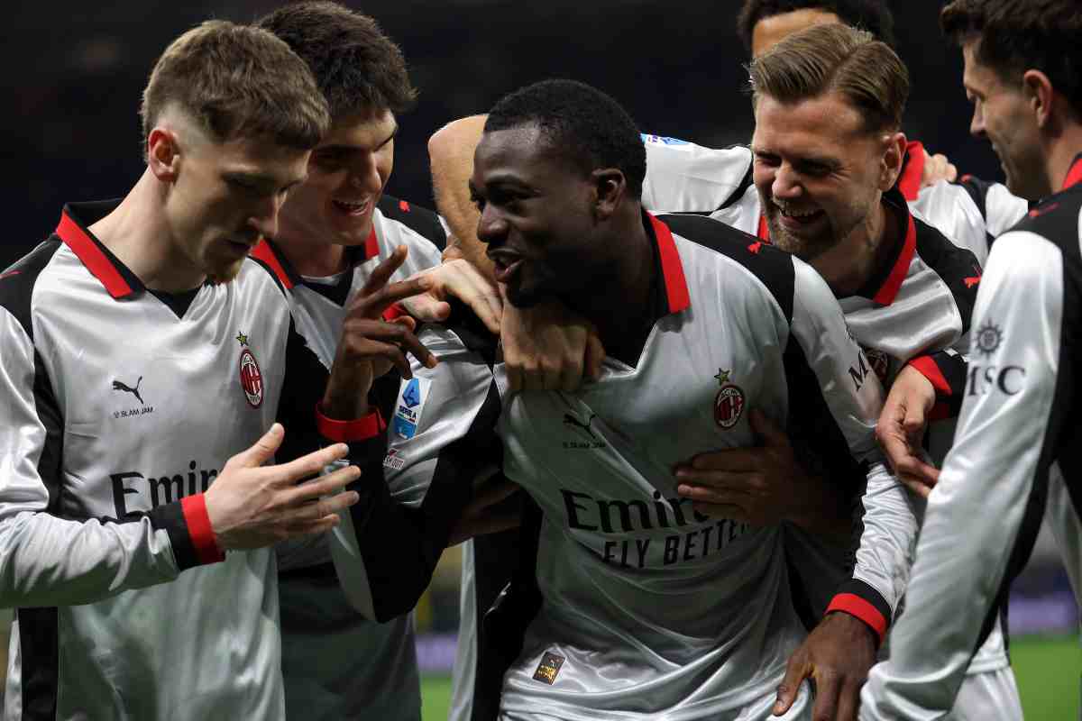 Il Milan che festeggia un rete in campionato