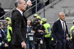 Allegri e Spalletti mentre si affrontano