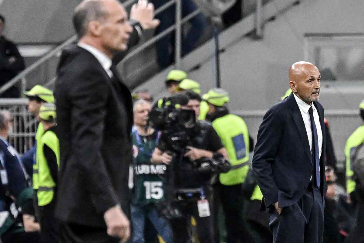 Allegri e Spalletti mentre si affrontano