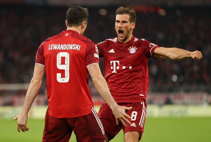 Lewandowski che esulta dopo un gol ai tempi del Bayern Monaco