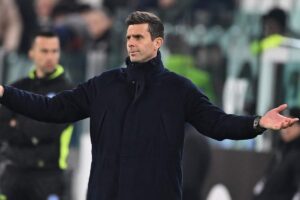 L'ex tecnico della Juve Thiago Motta durante una delle sue ultime apparizioni