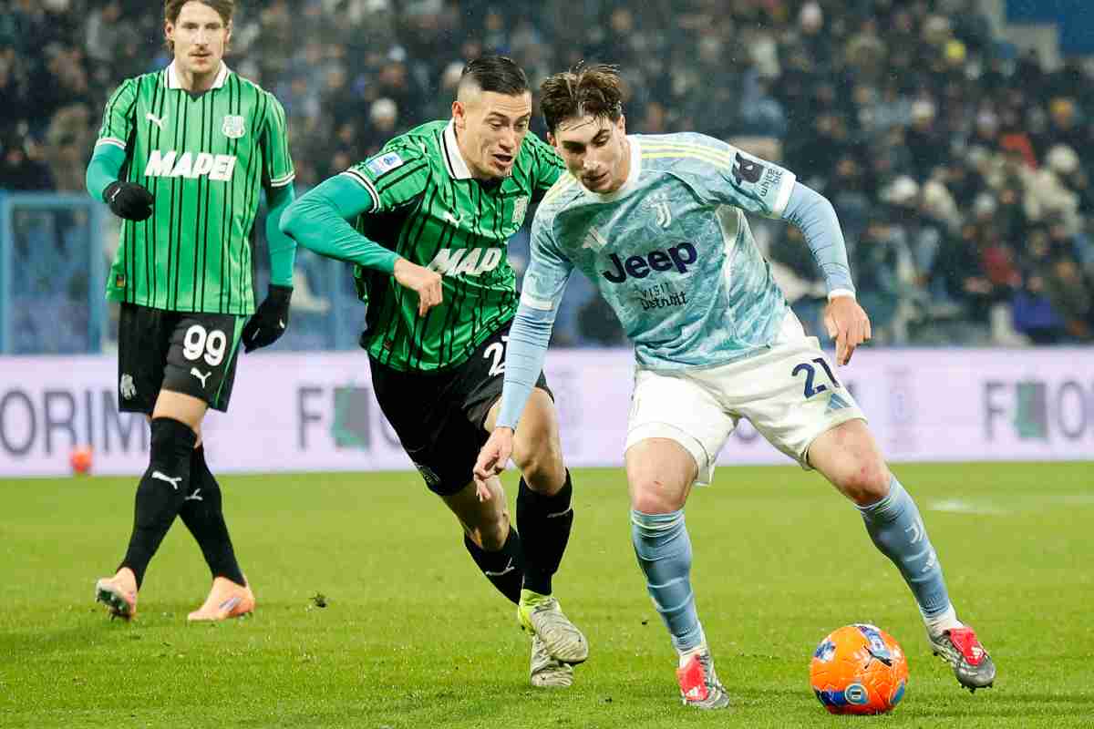 Un momento della partita dui campionato tra Juventus e Sassuolo