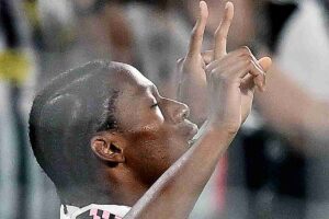 L'attaccante della Juve David dopo un gol