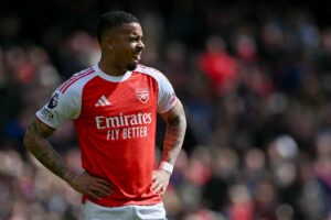 L'attaccante brasiliano dell'Arsenal Gabriel Jesus durante una gara di Premier