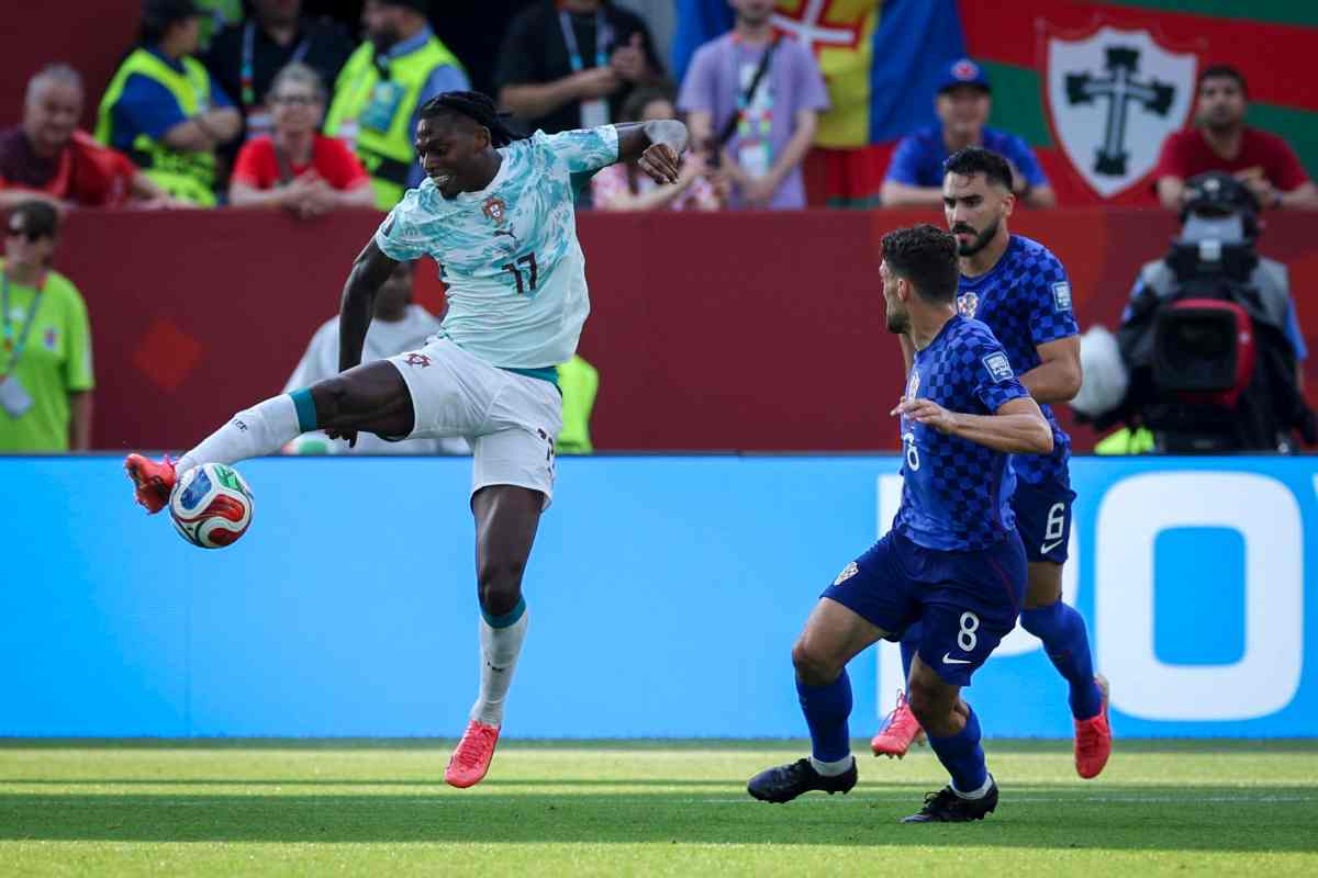 Rafa Leao durante una gara del Portogallo