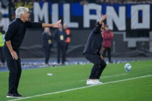 Chivu e Gasperini durante Inter-Roma