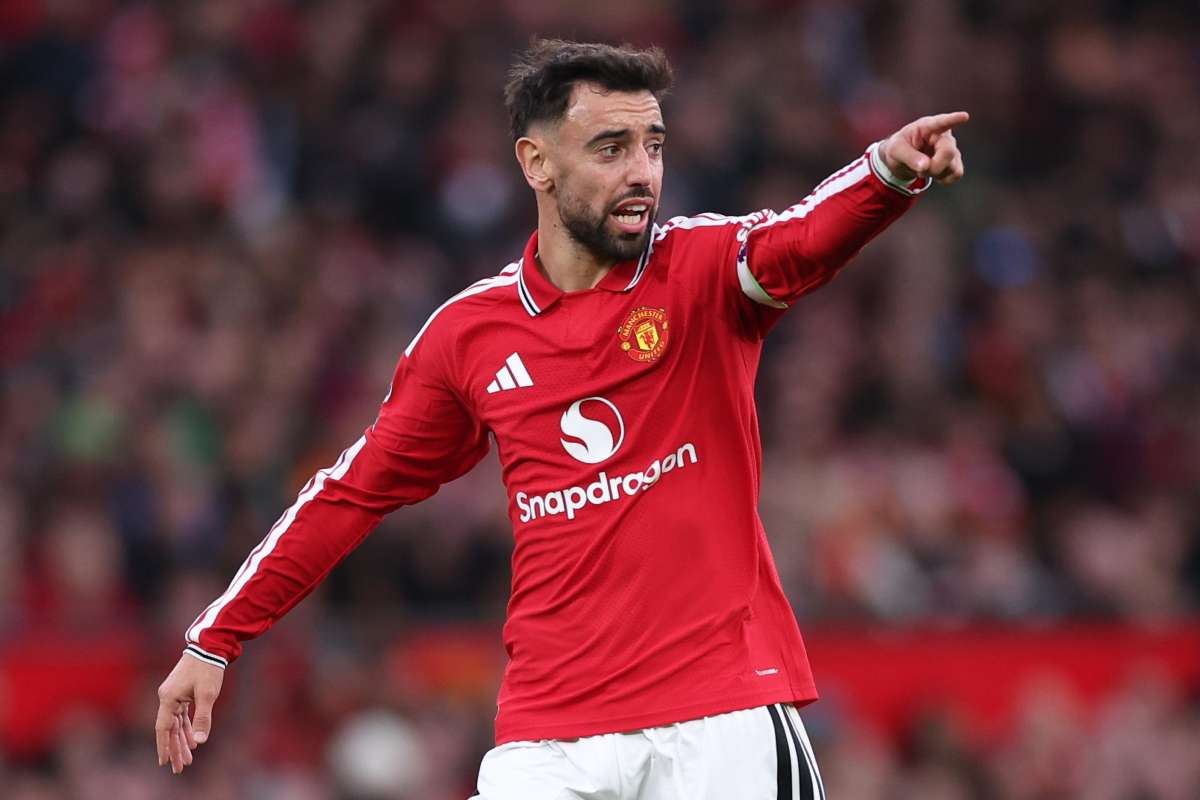 Il giocatore dello United Bruno Fernandes durante una gara di Premier