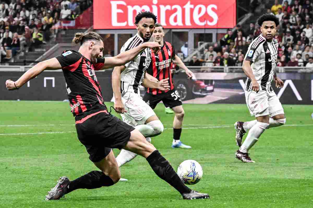 Un momento della gara tra Juve e Milan
